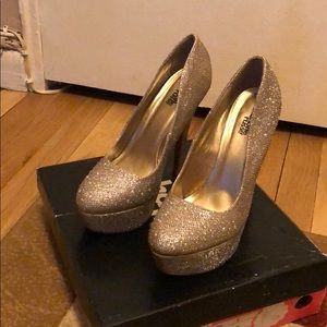 Champaign glitter heels